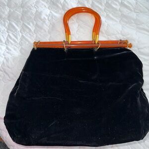 Vintage Bobbie Jerome Velvef Lucite handbag